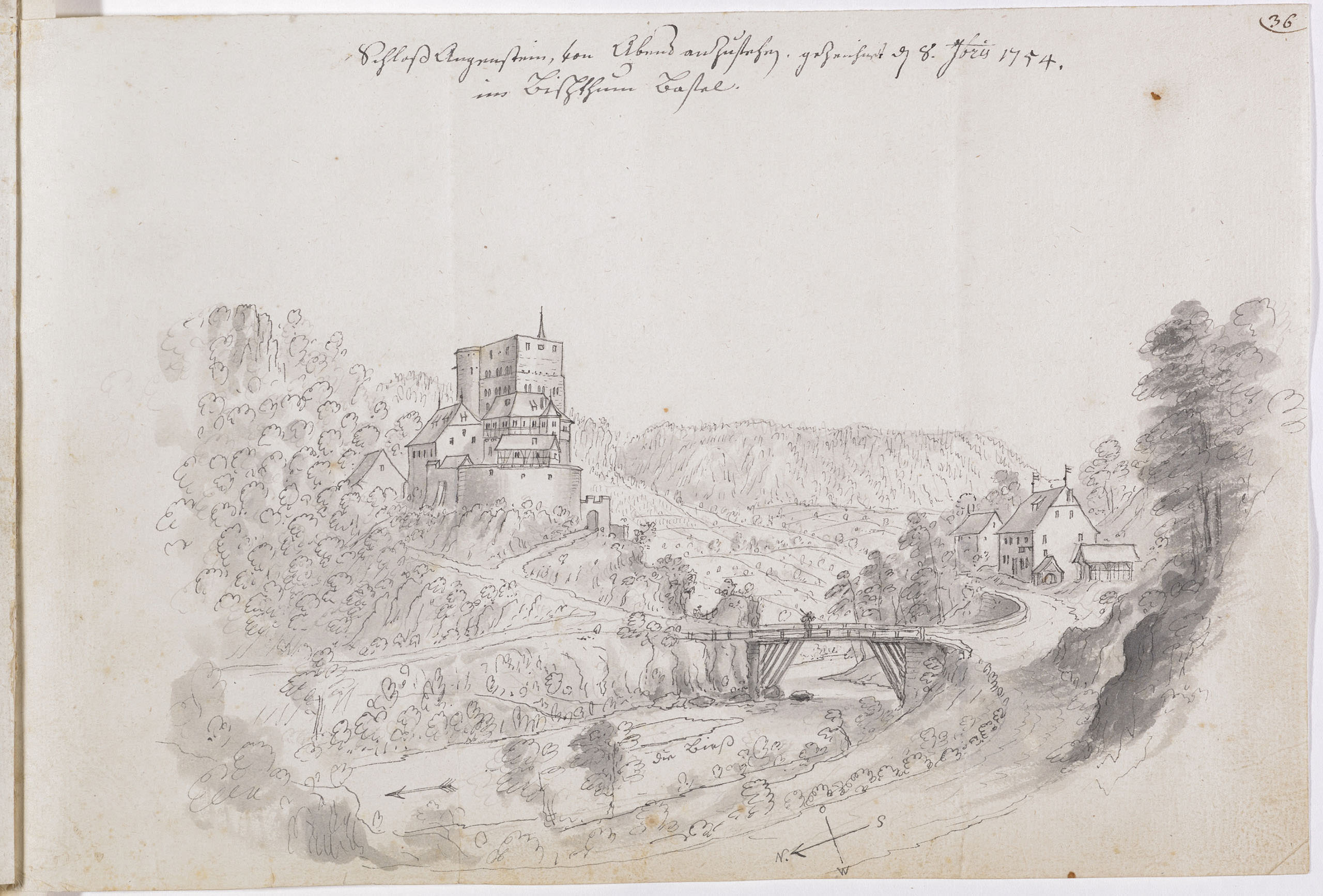 Emanuel Büchel; Schloss Angenstein; 1754–1763